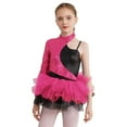 thumbnail image 1 of Alvivi Girls Sequin Asymmetrical Sleeve Ballet Leotard Dress Lyrical Latin Modern Samba Performance Costume Hot Pink 16, 1 of 7
