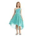 thumbnail image 1 of Alvivi Girls Shiny Sequins One Shoulder Dress Sleeveless Irregular Hem Birthday Party Evening Gowns Turquoise 6, 1 of 7