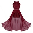 thumbnail image 1 of Alvivi Girls Sleeveless Floral Lace Maxi Romper Dress Pageant Birthday Party Gown 4-16, 1 of 7