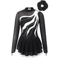 thumbnail image 1 of Alvivi Girls Sparkly Figure Skating Dance Dress Long Sleeve Tutu Skirted Leotard with Hair Band White 8, 1 of 7