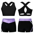 thumbnail image 1 of Alvivi Girls Sport 2 Piece Outfits Sleeveless Crop Tops Shorts Running Training Athletic Tracksuit Black&Lavender 16, 1 of 7