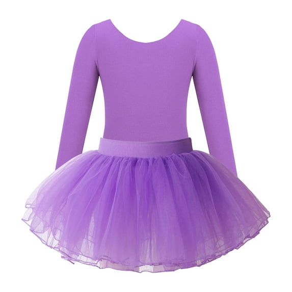 Alvivi Girls Swan Lake Ballet Dance Leotard with Tutu Skirt Dress Ballerina Performance Costume Lavender 3