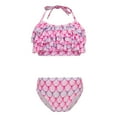 thumbnail image 1 of Alvivi Girls Two Piece Swimsuit Halter Crop Tank Top with Bottoms Summer Seaside Swimwear Pink 5-6, 1 of 7
