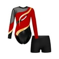thumbnail image 1 of Alvivi Gymnastics Biketards for Girls Tumbling Leotards Unitard with Shorts Ballet Dancewear Red 14, 1 of 8