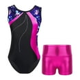 thumbnail image 1 of Alvivi Gymnastics Leotards for Girls Kids Sleeveless Printed Biketard with Shorts Athletic Trackusit Rose 8, 1 of 6