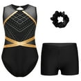 thumbnail image 1 of Alvivi Gymnastics Leotards for Girls Rhinestone Sleeveless Dance Ballet Bodysuit with Shorts Hair Tie Set Black 10, 1 of 5