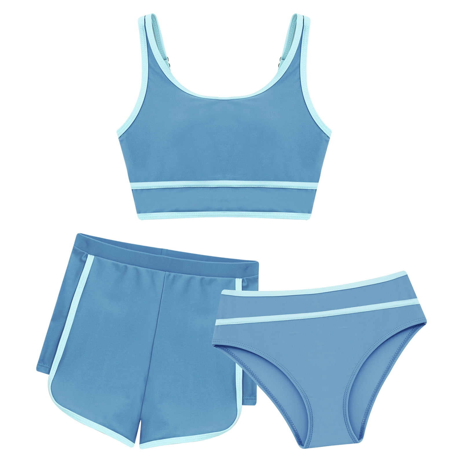 Alvivi Kids Athletic Swimsuit Summer Beach Bikini Tankini Set Bathing ...