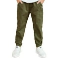 thumbnail image 1 of Alvivi Kids Boys Cargo Joggers Pants Elastic Waist Loose Baggy Trousers Sweatpants Army_Green 13-14, 1 of 3