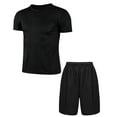 thumbnail image 1 of Alvivi Kids Boys Football Basketball Sport Tracksuit Short Sleeve Tee Shirt with Shorts Bottoms Set Black 11-12, 1 of 5