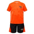 thumbnail image 1 of Alvivi Kids Boys Football Soccer Jersey Sport Team Uniform Outfit Short Sleeve T-Shirt and Shorts Set Orange 7-8, 1 of 7