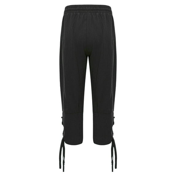 Alvivi Kids Boys Medieval Renaissance Retro Pirate Pants Ankle Banded Viking Trousers Halloween Costume Black 150/155