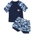 thumbnail image 1 of Alvivi Kids Boys Rash Guard Swim Trunks And Shirt Tankini Set 2 Piece Swimsuit Bathing Suit Camouflage Blue XXL/130, 1 of 8