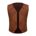 thumbnail image 1 of Alvivi Kids Boys Western Cowboy Dress Up Vest Halloween Cosplay Party Waistcoat 6-16 Brown 16, 1 of 7