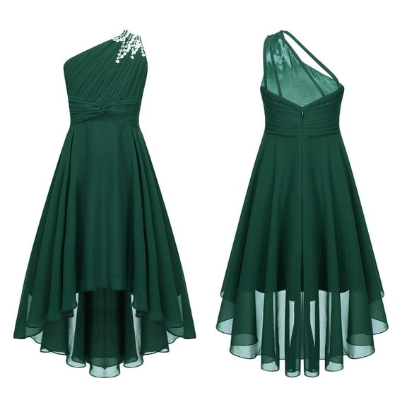 Alvivi Kids Flower Girl Dress Bridesmaid Elegant Long Dresses Wedding Party Gown Army Green 6
