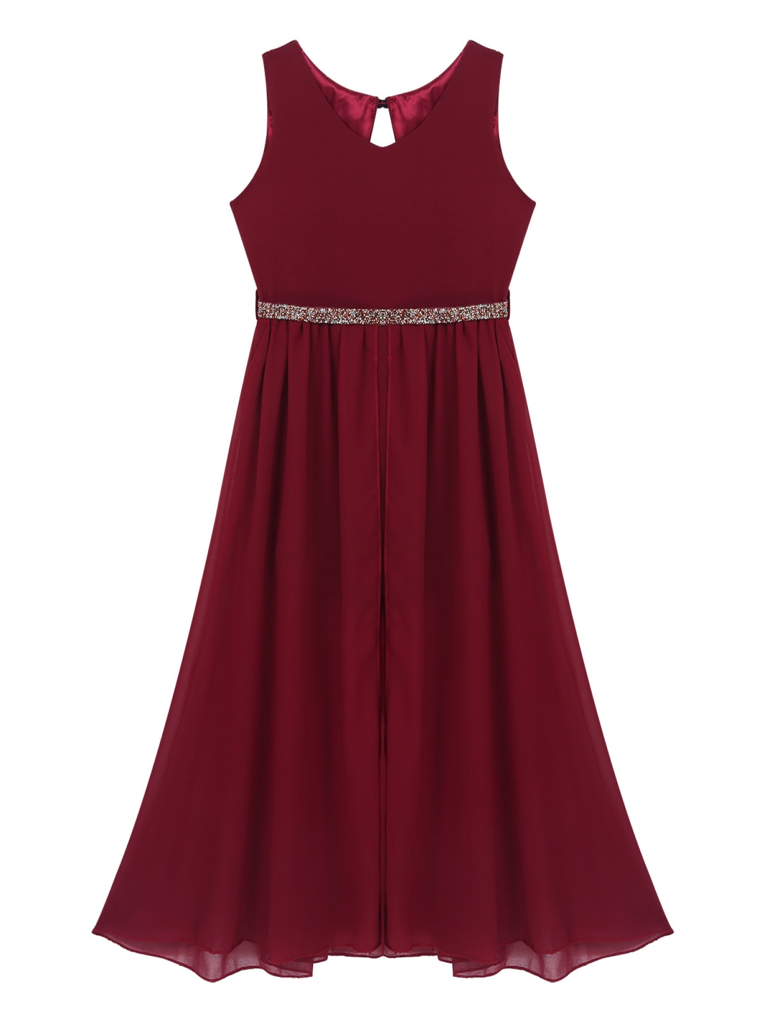 Alvivi Kids Flower Girls Wedding Bridesmaid Chiffon Formal Long Dress ...