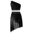 thumbnail image 1 of Alvivi Kids Girls 2 Piece Lyrical Dance Costume Modern Contemporary Dance Crop Top and Skirt Outfits Black 8, 1 of 5