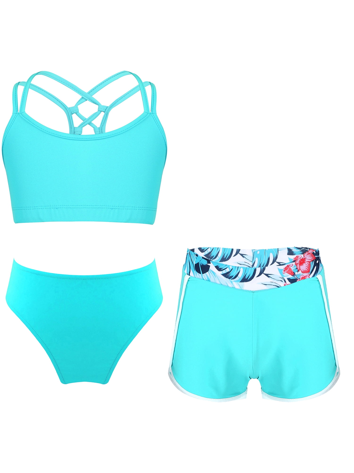 Bikini Mädchen Alvivi Alvivi Mädchen Badeanzug Sport Tankini Bikini Blumen Druck Badeanzug Mädchen 122