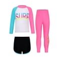 thumbnail image 1 of Alvivi Kids Girls 3pcs Sun Protection Rash Guard Swimsuit Long Sleeve Beach Swimming Surfing Suit White Pink 4-5, 1 of 7