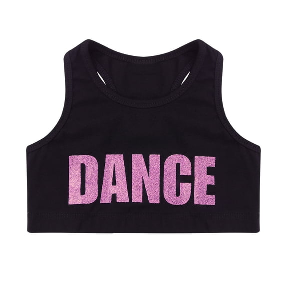 Alvivi Kids Girls Activewear Sports Bra Tank Tops Racer Back Hip Hop Dancing Crop Tops Dancewear Pink 12