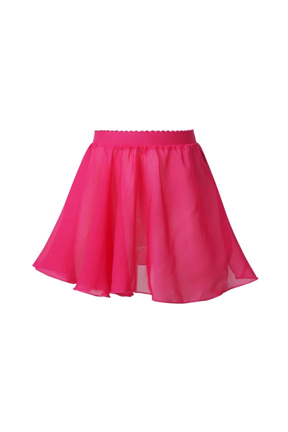 Kids Girls Ballet Dance Basic Chiffon Wrap Skirt Ballerina Skate Pull-On Tutu Skirts
