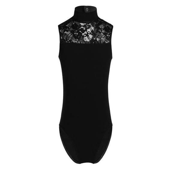 Alvivi Kids Girls Ballet Dance Gymnastics Leotard Sleeveless Turtle Neck Jumpsuit 5-14