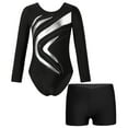thumbnail image 1 of Alvivi Kids Girls Ballet Dance Long Sleeve Gymnastics Leotard with Booty Sports Tracksuit Dancewear Silver 6, 1 of 7