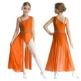 thumbnail image 1 of Alvivi Kids Girls Ballet Lyrical Dance Costumes Sleeveless Maxi Long Dress Wrap Skirted Leotard Orange 8, 1 of 7