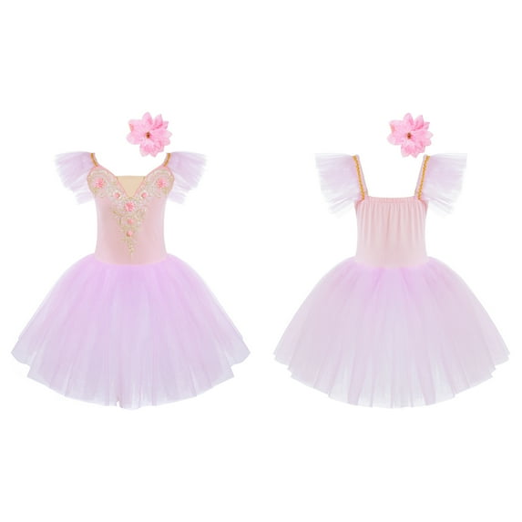 Alvivi Kids Girls Ballet Tutu Skirt Lace Swan Lake Ice Skating Dress Ballerina Outfits