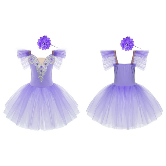 Alvivi Kids Girls Ballet Tutu Skirt Lace Swan Lake Ice Skating Dress Ballerina Outfits