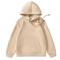 thumbnail image 1 of Alvivi Kids Girls Boys Hoodies Long Sleeve Drawstring Pullover Hooded Sweatshirt with Pocket Beige 2-3, 1 of 2