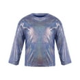 thumbnail image 1 of Alvivi Kids Girls Boys Long Sleeve Dance Tops Shiny Metallic Pullover T-Shirt Sweatshirt, 1 of 6