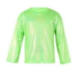 thumbnail image 1 of Alvivi Kids Girls Boys Long Sleeve Dance Tops Shiny Metallic Pullover T-Shirt Sweatshirt, 1 of 6