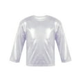 thumbnail image 1 of Alvivi Kids Girls Boys Long Sleeve Dance Tops Shiny Metallic Pullover T-Shirt Sweatshirt, 1 of 6