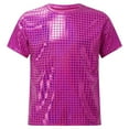 thumbnail image 1 of Alvivi Kids Girls Boys Sequin Hip Hop Jazz Disco Dance Shirt Athletic T-Shirt Tops Hot Pink 5-6, 1 of 7