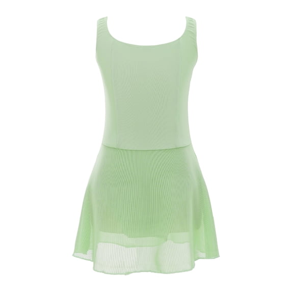 Alvivi Kids Girls Camisole Ballet Dance Dress Gymnastics Athletic Leotard Bodysuit Ballerina Dancewear Light Green 5-6
