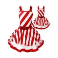 thumbnail image 1 of Alvivi Kids Girls Christmas Dress Dance Leotard Shiny Sequins Striped Tutu Skirt Dancewear 2T-16 Red 6, 1 of 7