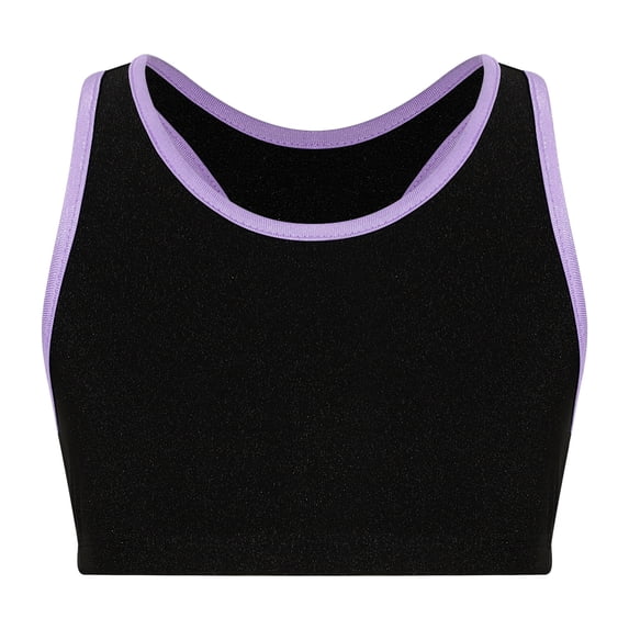 Alvivi Kids Girls Dance Crop Tank Tops Racer Back Sleeveless Sport Vest Tee Workout Gym Shirt Lavender 16