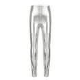 thumbnail image 1 of Alvivi Kids Girls Faux Leather Leggings Pants Shiny Wet Look Footless Tights Dancing Costume Silver 8-10, 1 of 6