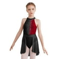 thumbnail image 1 of Alvivi Kids Girls Figure Ice Skating Dress Ballet Dance Gymnastic Tutu Leotard Dancewear 6-16 Black&Burgundy 10, 1 of 7