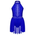 thumbnail image 1 of Alvivi Kids Girls Rhinestone Lyrical Dance Dress Figure Ice Skating Leotard Modern Contemporary Costume Royal Blue 8, 1 of 7