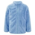 thumbnail image 1 of Alvivi Kids Girls Fleece Jacket Coat Full-Zip Turtleneck Tops with Pocket Fall Winter Outerwear Blue 5-6, 1 of 6