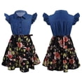 thumbnail image 1 of Alvivi Kids Girls Floral Print Denim A-line Dress 2-14, 1 of 7