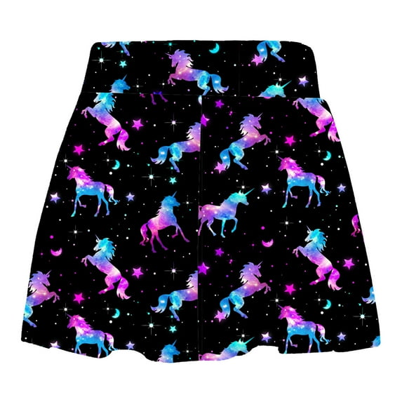 Alvivi Kids Girls Floral Printed Swimming A-Line Skirts Beach Rash Guard Cover Ups Casual Playwear Black 6