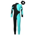 thumbnail image 1 of Alvivi Kids Girls Full Body Dance Unitards Bodysuit Gymnastics Leotards Figure Ice Skating Jumpsuit Blue Green&Black 6, 1 of 6