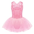 thumbnail image 1 of Alvivi Kids Girls Glitter Sleeveless Ballet Dance Dress Leotard with Tutu Skirt Ballerina Dancewear Pink 14, 1 of 5