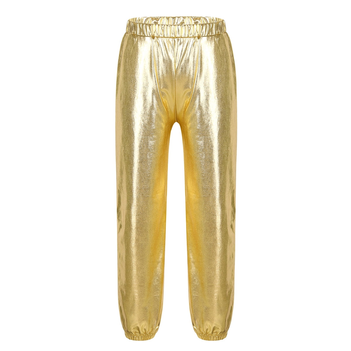 Alvivi Mädchen Metallic Crop Tops Neckholder Ärmellos Shirt Glänzend Pailletten Tops Sport BH Bustier Bauchfrei Oberteile Weste Jazz Tanzkostüm Gold 110-116