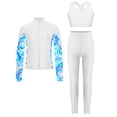 thumbnail image 1 of Alvivi Kids Girls Ice Skating Sport Outfit Long Sleeve Jacket +Tank Top + Pants Training Clothes Set White 14, 1 of 6