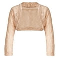 thumbnail image 1 of Alvivi Kids Girls Long Sleeve Open Front Lace Bolero Shrug Cardigan Flower Dress Cover Up Beige 4, 1 of 5