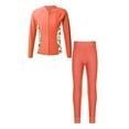 thumbnail image 1 of Alvivi Kids Girls Long Sleeve Rashguard Swimsuit 2Pcs Rash Shirts Tops with Swim Pants Legging Set Orange 14, 1 of 7