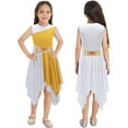 thumbnail image 1 of Alvivi Kids Girls Lyrical Modern Dance Dress Sleeveless Colorblock Dancewear Performance Costume, 1 of 7